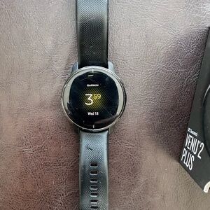 Garmin Venu 2 Plus Black Smartwatch with Silicone Band